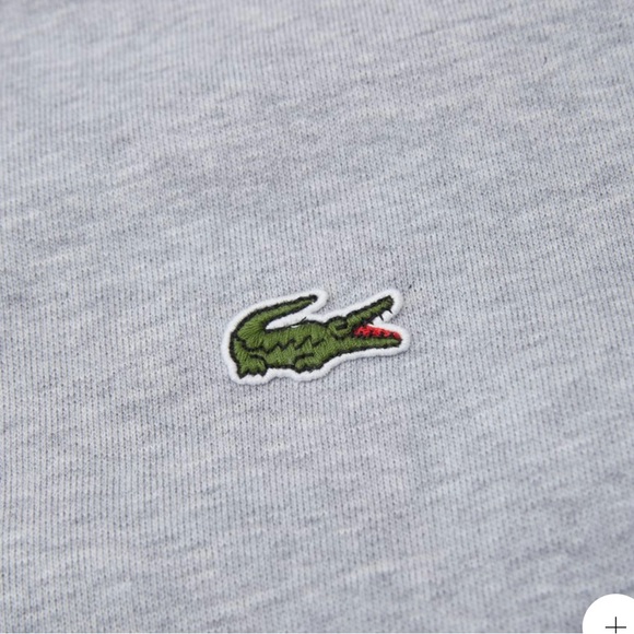 LACOSTE MEN'S CLASSIC FIT BRANDED STRIPES ZIP-UP HOODIE - GRAY - SMALL - Picture 6 of 11